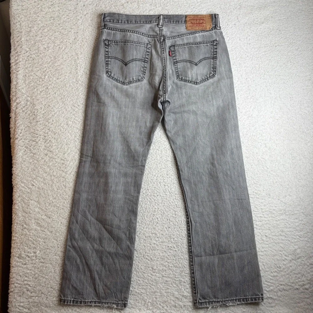Y2K Levis 501xx Original Fit Grey Jeans Mens 34x30 Straight Leg Button Fly FADE